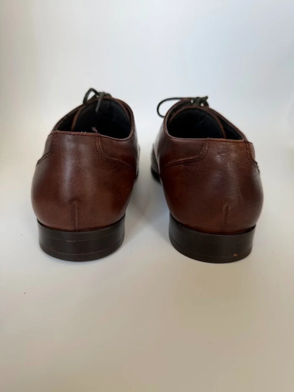 Aldo Men's Brown Leather Derby Shoes Embossed Woven Texture Lace Up Size 10